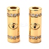 Brass Micro Pave Clear Cubic Zirconia Tube Beads X-ZIRC-P086-04G-2