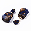 Assembled Synthetic Bronzite and Lapis Lazuli Openable Perfume Bottle Pendants G-S366-059A-3