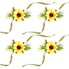 4Pcs Cloth Imitation Sunflower Wrist Corsages AJEW-CP0008-43-1