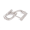 Rack Plating Brass Cubic Zirconia Hoop Earring Findings KK-S374-04P-02-2