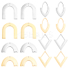 16Pcs 8 Style 201 Stainless Steel Connector Charms & Pendants STAS-BC0003-37-1