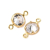 Brass Pave Clear Cubic Zirconia Connector Charms KK-Z121-06G-05-2