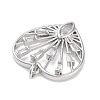 Rack Plating Brass Clear Cubic Zirconia Pendants KK-M293-15P-2