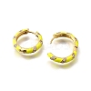 Brass Micro Pave Clear Cubic Zirconia Huggie Hoop Earrings EJEW-H121-22G-01-2