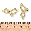 Rack Plating Brass Micro Pave Cubic Zirconia Infinity Snake Connector Charms KK-C084-10B-G-3
