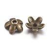 Tibetan Style  Zinc Alloy Bead Caps TIBEB-6.5x3-AB-FF-2