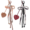 2Pcs 2 Colors Bowknot Polyester Pendant Decoration HJEW-GF0001-60-1