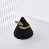Oval 304 Stainless Steel Rhinestone Open Cuff Ring for Women RJEW-Z076-01G-1