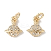 Brass Micro Pave Clear Cubic Zirconia Pendants KK-S367-16A-1