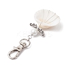 Angel Alloy & Wire Wrapped Natural Shell Pendant Decorations HJEW-JM02017-04-4
