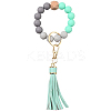 1Pcs Silicone Round Beaded Keychain Wristlet AJEW-CL0001-11B-1