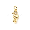 Brass Micro Pave Clear Cubic Zirconia Charms KK-Q040-04A-G-1