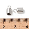 Anti-Tarnish Rhodium Plated 925 Sterling Silver Cord Ends STER-P055-02D-P-3