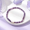 Natural Lepidolite and Pearl Beads Btacelets BJEW-JB10681-02-2