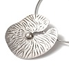 Tibetan Style Alloy Lotus Leaf Pendant Necklaces for Women NJEW-Q343-01AS-2
