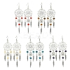 Alloy Feather Dangle Earrings EJEW-FS00028-1