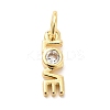Rack Plating Brass Cubic Zirconia Charms KK-K270-25G-1