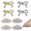 8Pcs 4 Styles Alloy Rhinestone Shoe Decoration AJEW-FG0004-36-1