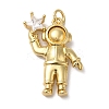 Rack Plating Brass Micro Pave Clear Cubic Zirconia Pendants KK-B092-40G-1