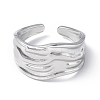 Non-Tarnish 304 Stainless Steel Open Cuff Ring for Women X-RJEW-C046-09P-2