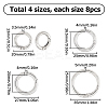 SUNNYCLUE 32Pcs 4 Styles Zinc Alloy Spring Gate Rings FIND-SC0005-23-2