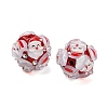 Christmas Theme Polymer Clay Rhinestone Beads with Resin X-RESI-Z045-01C-2