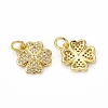 Brass Micro Pave Cubic Zirconia Charms KK-E068-VB113-1
