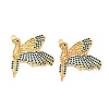 Rack Plating Brass Micro Pave Cubic Zirconia Pendants KK-K293-32G-1