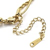 304 Stainless Steel Rope Chain Bracelets BJEW-R003-04G-02-4