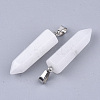 Natural White Jade Point Pendants G-R220-34R-2