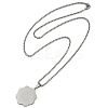 Anti-Tarnish 201 Stainless Steel Arabic Elements Flower Pendant Box Chain Necklaces NJEW-D089-01P-02-2