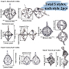 10Pcs 5 Styles Filigree Brass Cage Pendants KK-SC0003-77D-2