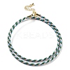 Polyester Cord Braided Necklace Makings MAK-L043-03G-19-1