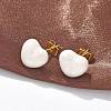 Brass Stud Earrings EJEW-F359-06G-01-4