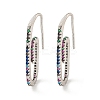 Rack Plating Brass Micro Pave Clear Cubic Zirconia Dangle Earring EJEW-C102-04P-02-1