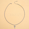 304 Stainless Steel Ball Chain Cross Pendant Necklaces for Women SA3523-2-1