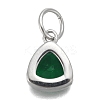 304 Stainless Steel Cubic Zirconia Pendant ZIRC-P080-B12-2