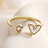 Brass Micro Pave Cubic Zirconia Open Cuff Rings for Women LS-RJEW-K308-02B-G-1