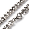 304 Stainless Steel Cuban Link Chain Necklaces for Men NJEW-B117-01I-P-1