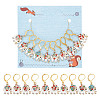 10Pcs Alloy Rhinestone Pendant Stitch Markers HJEW-NB00049-1