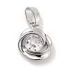 Brass Micro Pave Clear Cubic Zirconia Pendants ZIRC-L104-011P-1