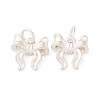 Fine Silver Bowknot Charms STER-A047-03MS-1