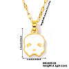 304 Stainless Steel Enamel Halloween Skull Pendant Dapped Chain Necklaces VT5751-3