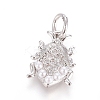 Brass Micro Pave Cubic Zirconia Pendants ZIRC-G166-05P-1