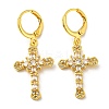 Real 18K Gold Plated Brass Dangle Leverback Earrings EJEW-A033-03G-04-1