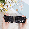Sparkle Sequins Wide Elastic Dress Belts AJEW-WH20128-026P-01-3