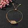 Natural Mixed Gemstone Bullet Link Slider Bracelets BJEW-JB09902-6