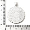 Flat Round Alloy Rhinestone Pendant Cabochon Settings X-ALRI-T351-01S-3