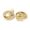 Brass Micro Pave Cubic Zirconia Pendants KK-B083-39D-G-2