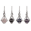 Brass Pouch Gemstone Round Beads Dowsing Pendulums PALLOY-JF02504-1